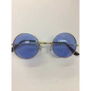 Blue Round Glasses 60s Hippie Glasses - Party Glasses Novelty Sunglasses 